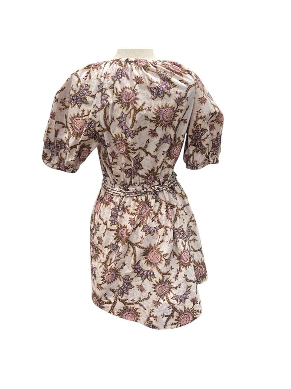 A.L.C. Adelaide Floral Tie Waist Puff Sleeve Mini Dress SZ 10 - Picture 11 of 15